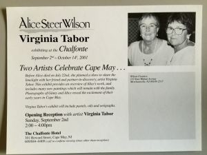 Virginia Tabor and Alice met at PAFA in 1966