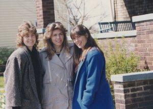 Deb, Jan and Kate in Columbiana, Ohio for Grandma Wilson's memorial., 1988. 