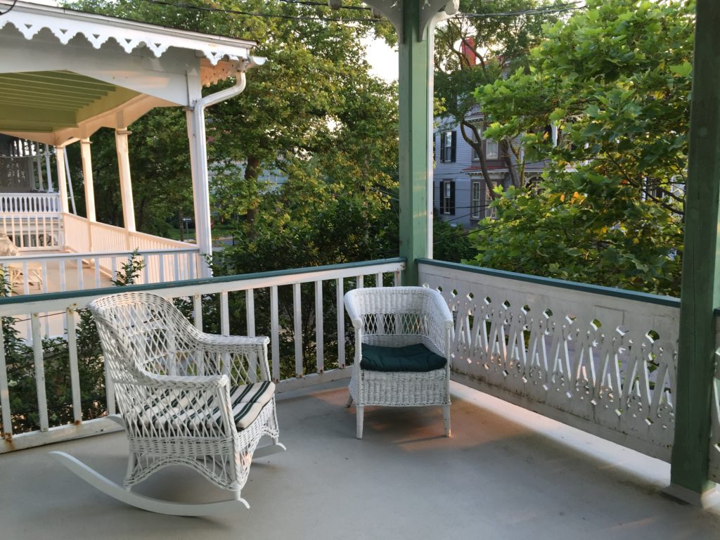 Father's wicker, on the porch he loved